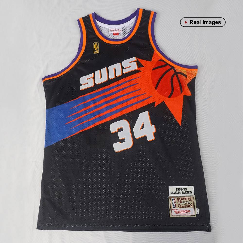 Men's Phoenix Suns Charles Barkley #34 Black 1992-93 Hardwood Classics Jersey-Pro Kit Vault | Brand New 26/27 Sports Jerseys